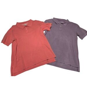 Bills Khakis Polo Shirts Lot Men's L Coral Purple‎ 100% Cotton